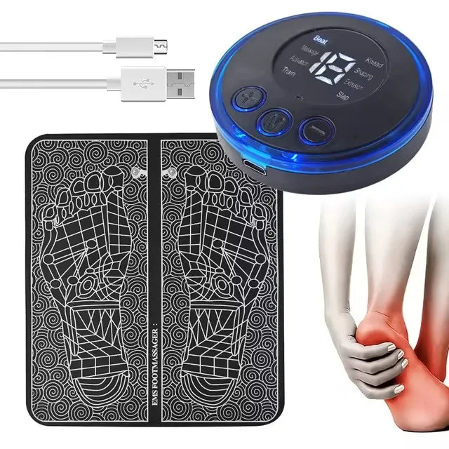 Tapis de massage pour les pieds avec stimulateur de points d'acupuncture EMS