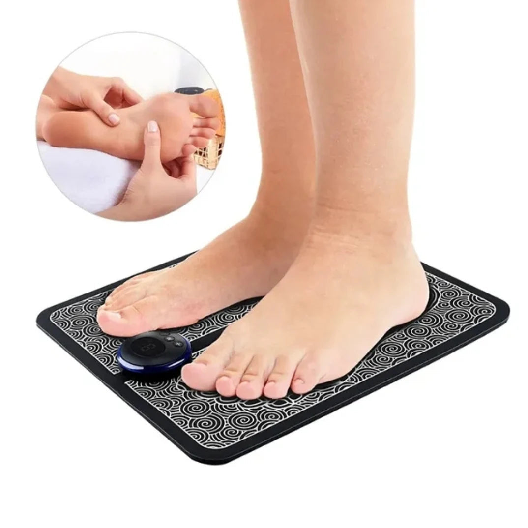 Tapis de massage pour les pieds avec stimulateur de points d'acupuncture EMS
