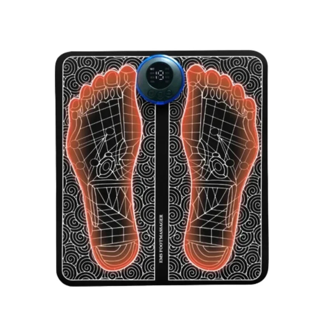 Tapis de massage pour les pieds avec stimulateur de points d'acupuncture EMS