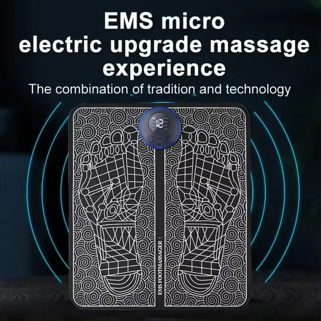 Tapis de massage pour les pieds avec stimulateur de points d'acupuncture EMS