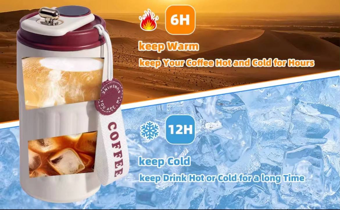 Mug Thermos Intelligent avec Affichage de Température – 450ML ☕️🌡️