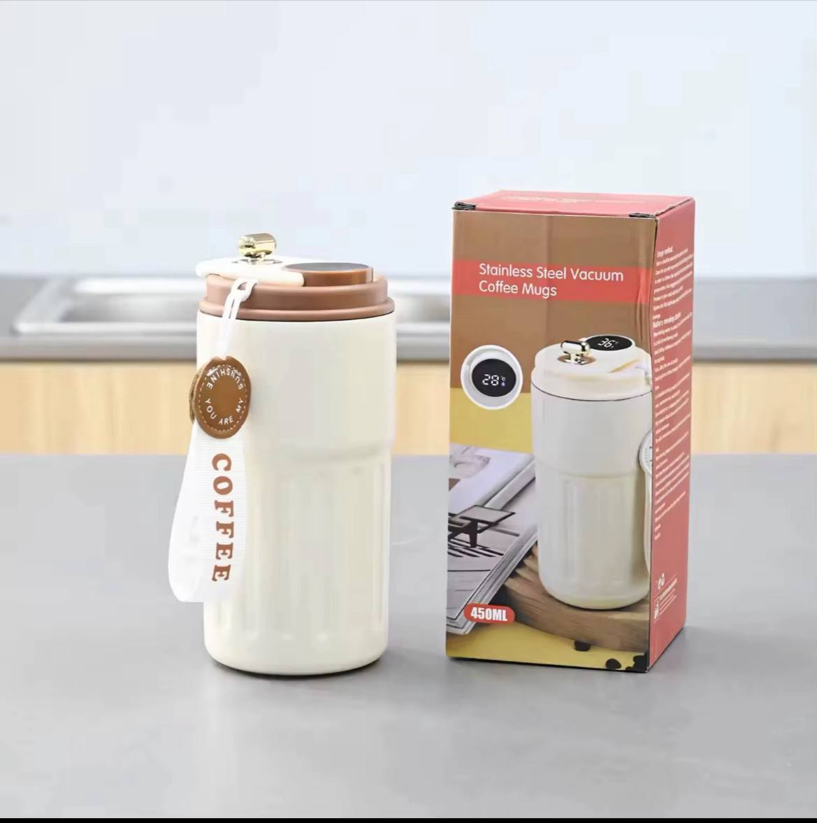 Mug Thermos Intelligent avec Affichage de Température – 450ML ☕️🌡️