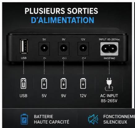 Mini UPS Intelligent pour Routeur Wi-Fi 🔋📶