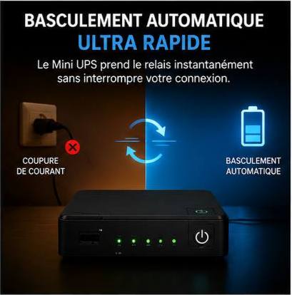 Mini UPS Intelligent pour Routeur Wi-Fi 🔋📶
