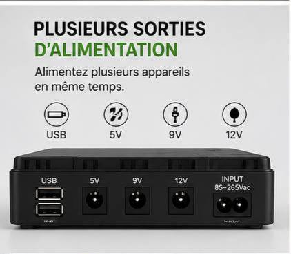 Mini UPS Intelligent pour Routeur Wi-Fi 🔋📶