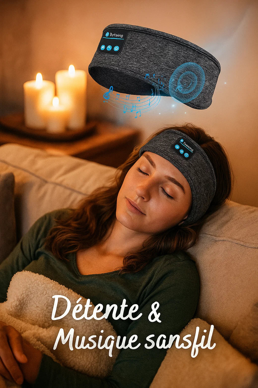  bandeau Bluetooth avec écouteurs intégrés 