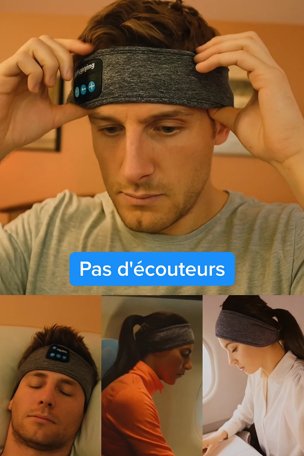  bandeau Bluetooth avec écouteurs intégrés 